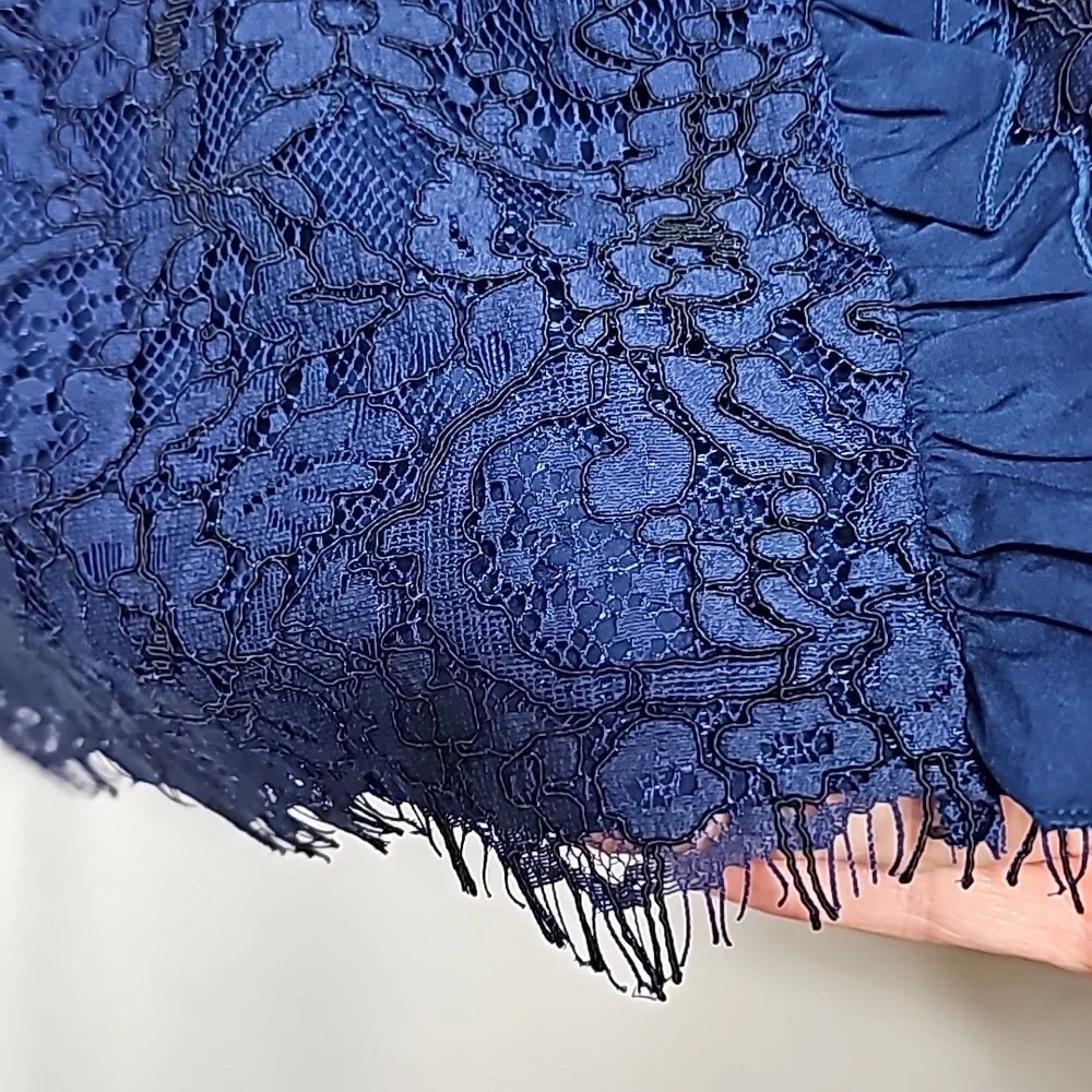 Like new Eloquii blue floral lace A-line skirt ruffles worn one time sz 22